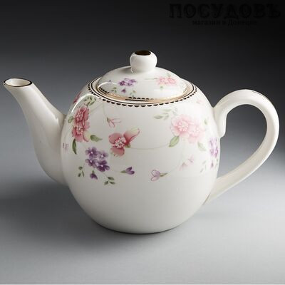Beatrix МР061R чайник заварочный белый с рисунком Флориана, фарфор, 750 мл