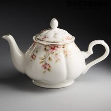 Beatrix МН041R чайник заварочный белый с рисунком Сицилия, фарфор, 860 мл