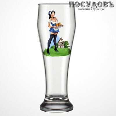 ДекоСтек Pin-up beer 303-Д, стакан пивной, Ø86×235 мм 500 мл, материал стекло, Россия, в упаковке 1 шт.