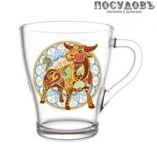 M-Decor Символ года БЫК 2018-Д БЫК кружка, 250 мл, стекло термостойкое