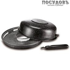 MercuryHaus MC-6348 сковорода-гриль Ø330 мм, сталь нержавеющая, мраморное покрытие, съемная ручка