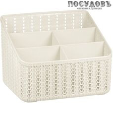 М-пластика Вязание М 2383 органайзер, 5-секционный, полипропилен, 185×140×140 мм, цвет белый ротанг