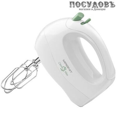 Magnit RMM 2222 миксер ручной, 125 Вт, 5 скоростей, цвет белый с зеленым