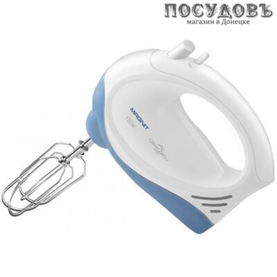 Magnit RMM 2223 миксер ручной, 150 Вт, 5 скоростей, цвет белый с голубым