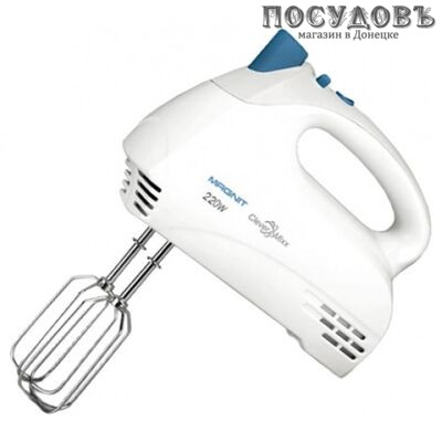 Magnit RMM 2224 миксер ручной, 220 Вт, 5 скоростей, цвет белый с синим
