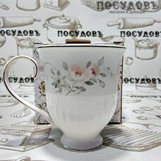 Beatrix МФ014L1 кружка подарочная белая с рисунком "Саксония", 350 мл, фарфор, в подарочной упаковке 1 шт