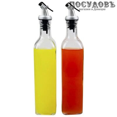 ZEIDAN Z-11056 емкость для масла с дозатором, стекло мм, 500 мл, в упаковке 2 шт.