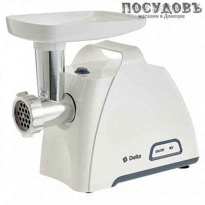 Delta DL-6104M мясорубка электрическая 2000 Вт, 1,8 кг/мин, цвет белый с серым