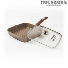 Мечта Гранит Brown с68806 сковорода-гриль с крышкой Ø280×53 мм, алюминий литой, гранитное покрытие Greblon