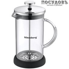 Klausberg KB-7115 френч-пресс, стекло термостойкое, 350 мл, цвета зеленый, оранжевый, красный, черный