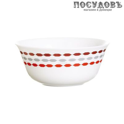 Luminarc Sixties J1901 салатник, стекло упрочненное, цвет белый с рисунком, Ø120 мм, Франция 1 шт.