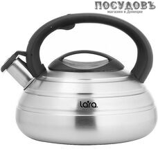 LARA LR00-80 SS чайник со свистком, 3,0 л, сталь нержавеющая AISI 201