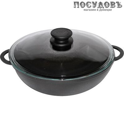 Биол WOK 0530С сковорода вок с крышкой, 5,0 л, Ø300×107 мм, чугун литой