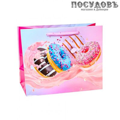 Dream cards Пончики в яркой глазури ПКП-1856 пакет подарочный XXL-420×520×160 мм, бумага, глянцевая ламинация