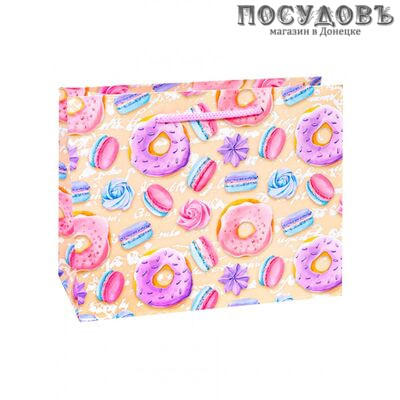 Dream cards Пончики и сладости ПКП-1857 пакет подарочный XXL-420×520×160 мм, бумага, глянцевая ламинация