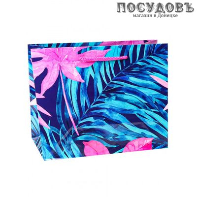 Dream cards Яркие тропические листья ПКП-1855 пакет подарочный XXL-420×520×160 мм, бумага, глянцевая ламинация