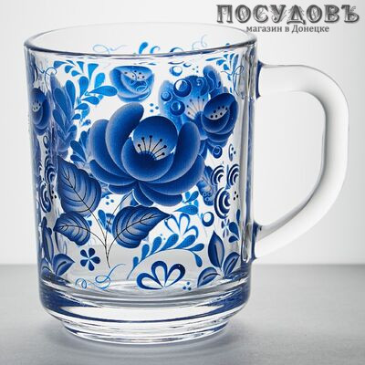 Pasabahce Pab 55029/970 кружка, 250 мл, стекло, гжель