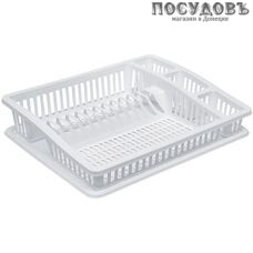 Dunya Степ 07105 сушилка для посуды с поддоном, 462×367×95 мм, полипропилен, цвет белый