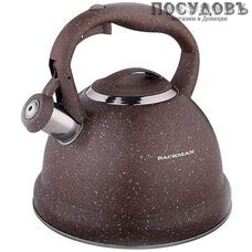 Backman BM-0709 чайник со свистком, 3,0 л, сталь нержавеющая, капсульное дно Backman BM-0709 чайник со свистком, 3,0 л, сталь нержавеющая, капсульное дно