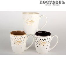 Коралл Хорошая идея BRJD008-124115 кружка, бежевая с надписью, 340 мл, фарфор 1 шт.