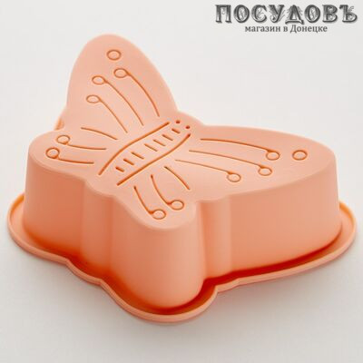 Webber Бабочки ВЕ-4460S/6 набор форм для выпечки кексов, силикон, 75×55×30 мм, розовый