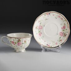 Beatrix Нэнси МХ003P/1 чайная пара, 220 мл, фарфор, чашка, блюдце, в подарочной упаковке 2 пр.