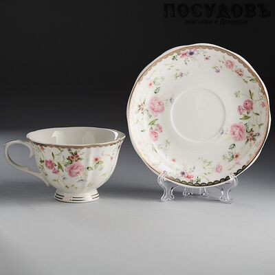 Beatrix Нэнси МХ003P/1 чайная пара, 220 мл, фарфор, чашка, блюдце, в подарочной упаковке 2 пр.