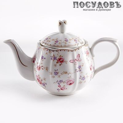 Beatrix МХ015R чайник заварочный белый с рисунком Арабель, фарфор, 500 мл