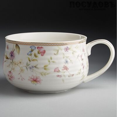 Beatrix Венеция МХ009L2 бульонница, цвет белая с рисунком, 500 мл, фарфор, в подарочной упаковке 1 шт.