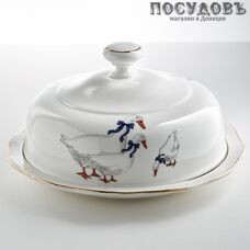 Beatrix Гуси МН091H блюдо с крышкой, фарфор, Ø230 мм, в упаковке 2 пр.