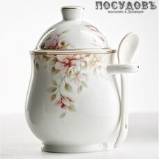 Beatrix Сицилия МН016E сахарница с крышкой и ложкой, 350 мл, фарфор, цветная коробка 3 пр.