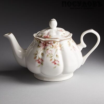 Beatrix МН039R чайник заварочный белый с рисунком Сицилия, фарфор, 460 мл