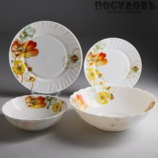 Teropal Маки 1019M/47A-SK сервиз столовый, стеклокерамика, Испания, в упаковке 19 пр.
