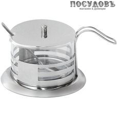 Webber BE-0034 сахарница с крышкой и ложкой, 250 мл, сталь нержавеющая 3 пр.