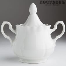Добрушский фарфор Белье 6С0072Ф34 сахарница с крышкой, 550 мл, фарфор, Беларусь 2 предмета