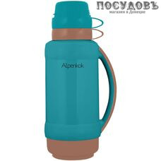 Alpenkok AK-18025S термос, колба стеклянная 1800 мл, корпус пластик, цвет бирюзовый с коричневым 
