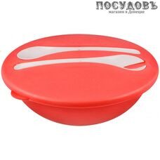 Plast Team PT9840КОРАЛ-20 салатник с крышкой, 2 ложками, полипропилен, Ø280×110 мм, 3000 мл