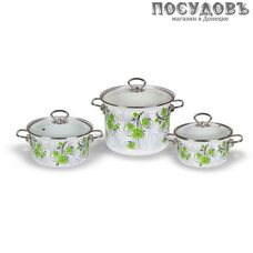 КМК Атлас-5-1 набор посуды, 3 кастрюли с крышками, сталь эмалированная, 6 пр.