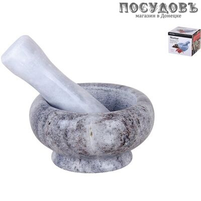 Коралл 5036 ступка с пестиком, Ø80×45 мм, мрамор, в упаковке 2 пр.