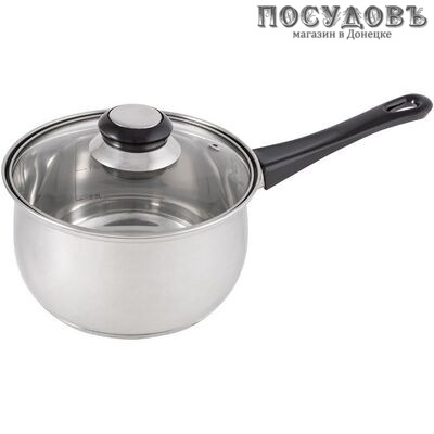 Mallony 009356 BAK ковш с крышкой 1,9 л, сталь нержавеющая 201, трехслойное дно, 2 пр.