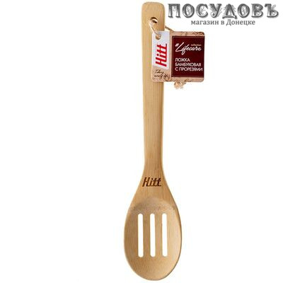 HITT HL-008, ложка с прорезями, 300×60×7 мм, бамбук 1 шт.