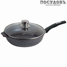 Мечта Гранит Star С026803 сковорода с крышкой Ø260 мм, алюминий литой, гранитное покрытие Greblon, съемная ручка