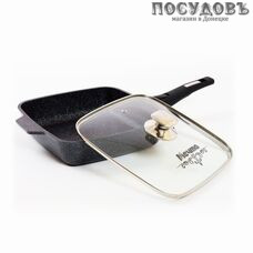 Мечта Гранит Star с029803 сковорода с крышкой Ø280 мм, алюминий литой, Greblon покрытие, съемная ручка