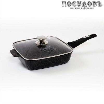 Мечта Гранит Star с064803 сковорода-гриль Ø240×50 мм, алюминий литой, гранитное покрытие, съемная ручка