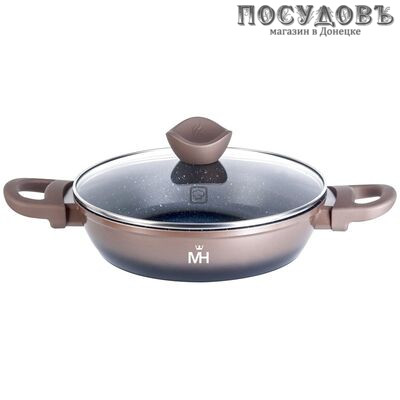 MercuryHaus MC-1786 сковорода-сотейник с крышкой, 3,2 л, Ø280×68 мм, алюминий литой, мраморное покрытие