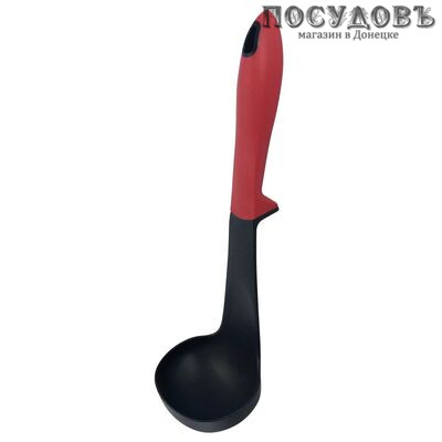 Klausberg KB-7431, половник, 270 мм, нейлон, цвет черный с красным, на блистере 1 шт.