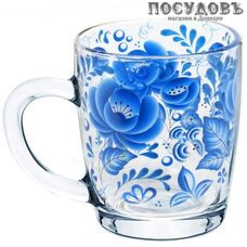 Pasabahce Basic 55531/501 кружка, 350 мл, стекло, гжель