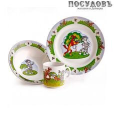 Priority Простоквашино КРС-354 набор детский, фарфор, Россия, подарочная упаковка 3 пр.