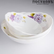 Teropal Пурпурная роза 0003В/35-SK салатники в наборе, стеклокерамика, Испания, в упаковке 3 шт.