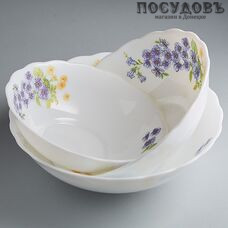 Teropal Незабудки 0003B/39-SK салатники в наборе, стеклокерамика, Испания, в упаковке 3 шт.